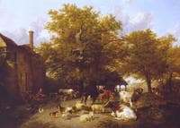 Milking Time - Study of a Farm-Yard near Canterbury