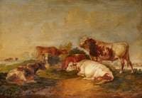 A Bull and Cows in a Landscape