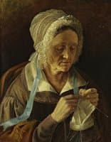 Old Woman Knitting