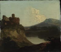 Welsh Landscape with a Ruined Castle by a Lake