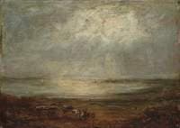 Beach Scene with Cart and Horse