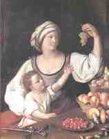 Fruttivendola con bambino