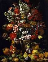 Still Life with Fruit and a Bouquet of Flowers
