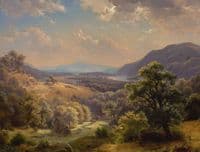 Extensive Landscape with Valley and Mountains