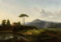 Paysage avec les collines d'Alban et le Monte Cavo