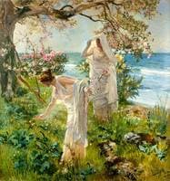 Greek girls on the shore