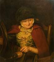 An Old Woman Spinning