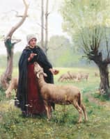Shepherdess with Lamb