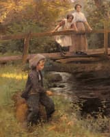 Fishing By A Forest Stream