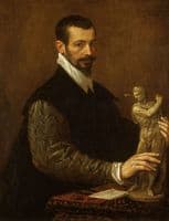 Portrait of Tiziano Aspetti Holding a Statuette