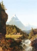 Shepherds near an Alpine River
