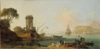 Marine. Intérieur d’un port méditerranéen avec une tour