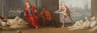 The Chirk Cabinet: The Seven Acts of Mercy, 'To visit the sick'