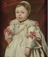 Portrait of a Child holding a Rattle