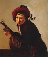 Young Man Playing the Lute