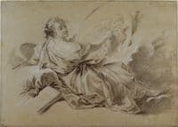 Seated Girl Painting Cupids