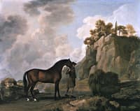 The Marquess of Rockingham's Arabian Stallion Led by a Groom through Creswell Crags