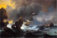Ships in Distress off a Rocky Coast