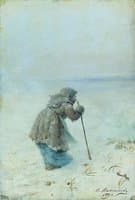 Old Woman in a Snowstorm