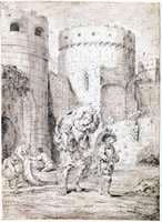 "Anchias Fleeing Troy with His Father and Son"