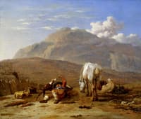 Italian Landscape with a Young Shepherd Playing with his Dog