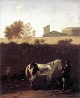 Italian Landscape with Herdsmen and a Piebald Horse