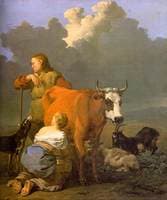 Woman Milking a Cow