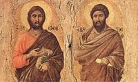 Maestà (detail: top panels)