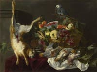 A Still Life with Fruit, Dead Game and a Parrot