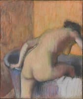 Woman Stepping into a Bathtub