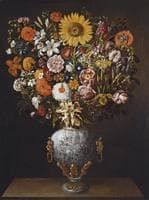 Florero con cuadriga vista de perfil (Vase with 'Chariot' Handles with Flowers)