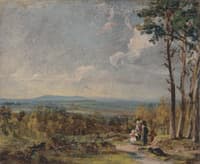 A View on Hampstead Heath with Figures in the Foreground