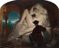 Michelangelo Sculpting the Statue of 'Night'