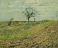 Cultivated Land in Winter:  Man Carrying Faggots