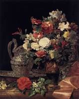 Bouquet with Silver Vessels and Antique Vase