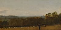 A Shepherd in a Landscape Looking across Dedham Vale towards Langham