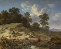 A Track by a Dune with Peasants and a Horseman