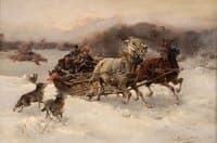 Sleigh Attacked by Wolves