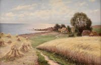 Coastal Scene with Haystacks