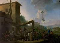 A Village Festival with Peasants Merrymaking Outside an Inn
