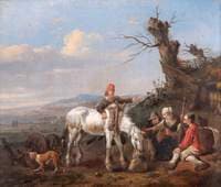 Landscape with Travellers Resting and a Couple on Horseback