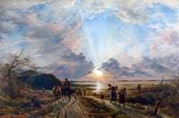 Estuary Scene with Setting Sun