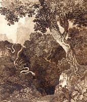 Mountainous Landscape with a Snake and an Eagle Killed by an Arrow