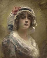 Portrait of a Girl with a Red Chrysanthemum