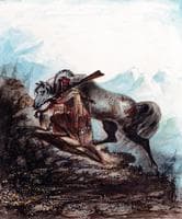 An Indian with the Scalp Lock of His Enemy