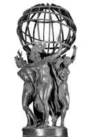 Four Corners of the World Supporting a Celestial Globe