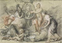 Allegoric Composition with Philippe of Orleans in a Medallion