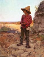 A Young Goat Herder at the Old Rock Quarry, San Antonio, Texas