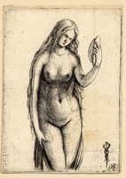 Nude Woman Holding a Mirror