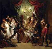 Story of Don Quixote - Don Quixote Attacking the Puppets